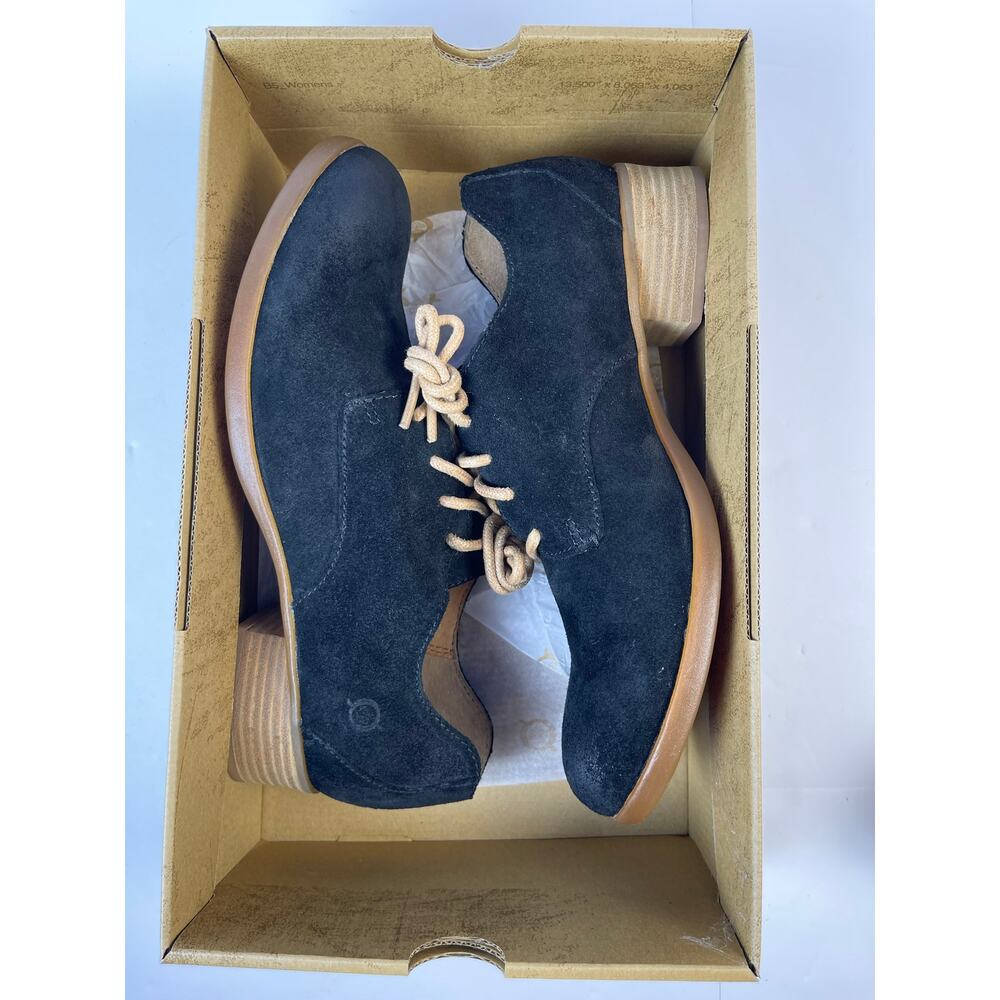 Børn Mott women’s Black Suede Lace Up Oxfords size 8.5|40 W/Box Dark Academia - Picture 11 of 13